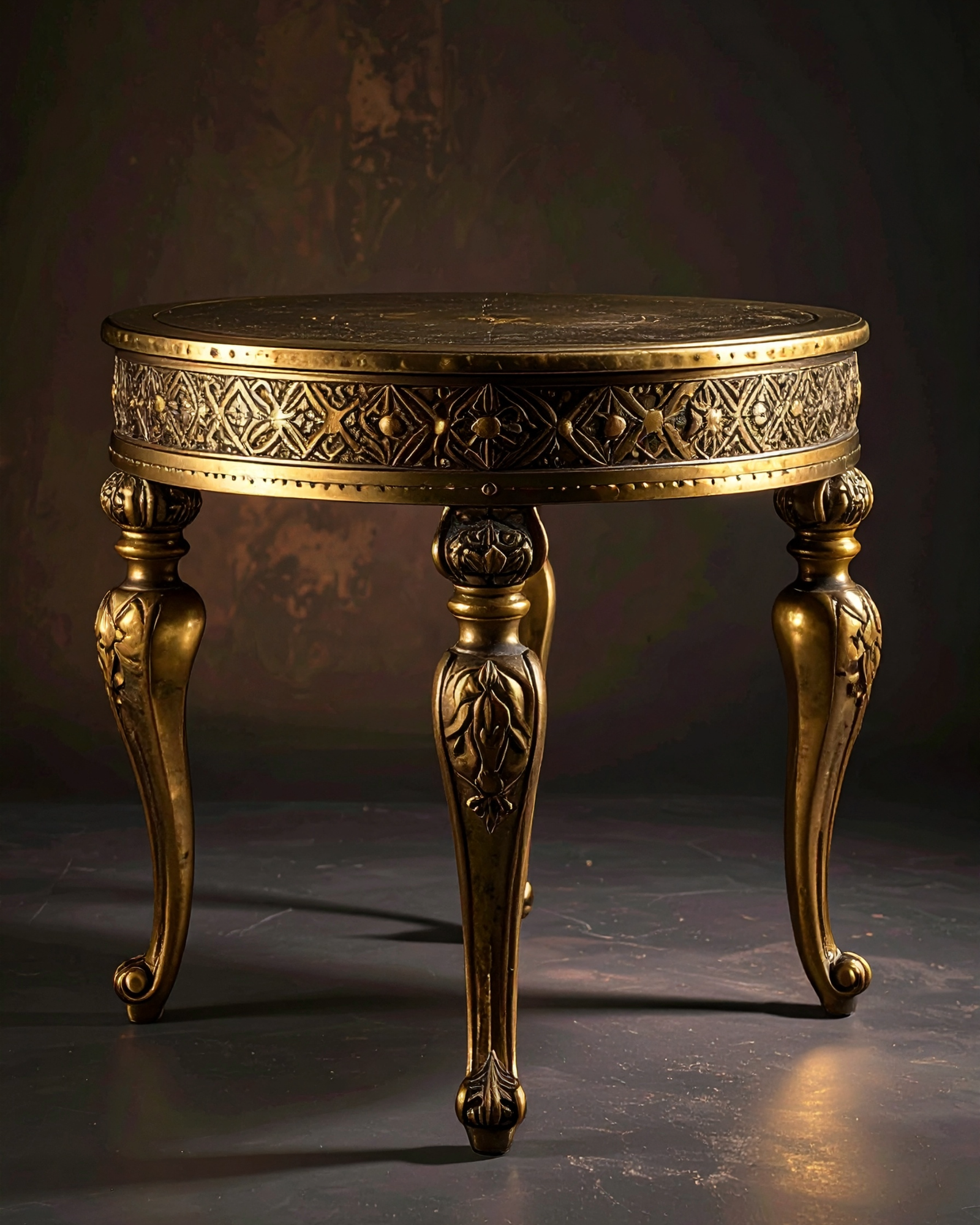 Hand-Forged Brass Side Table