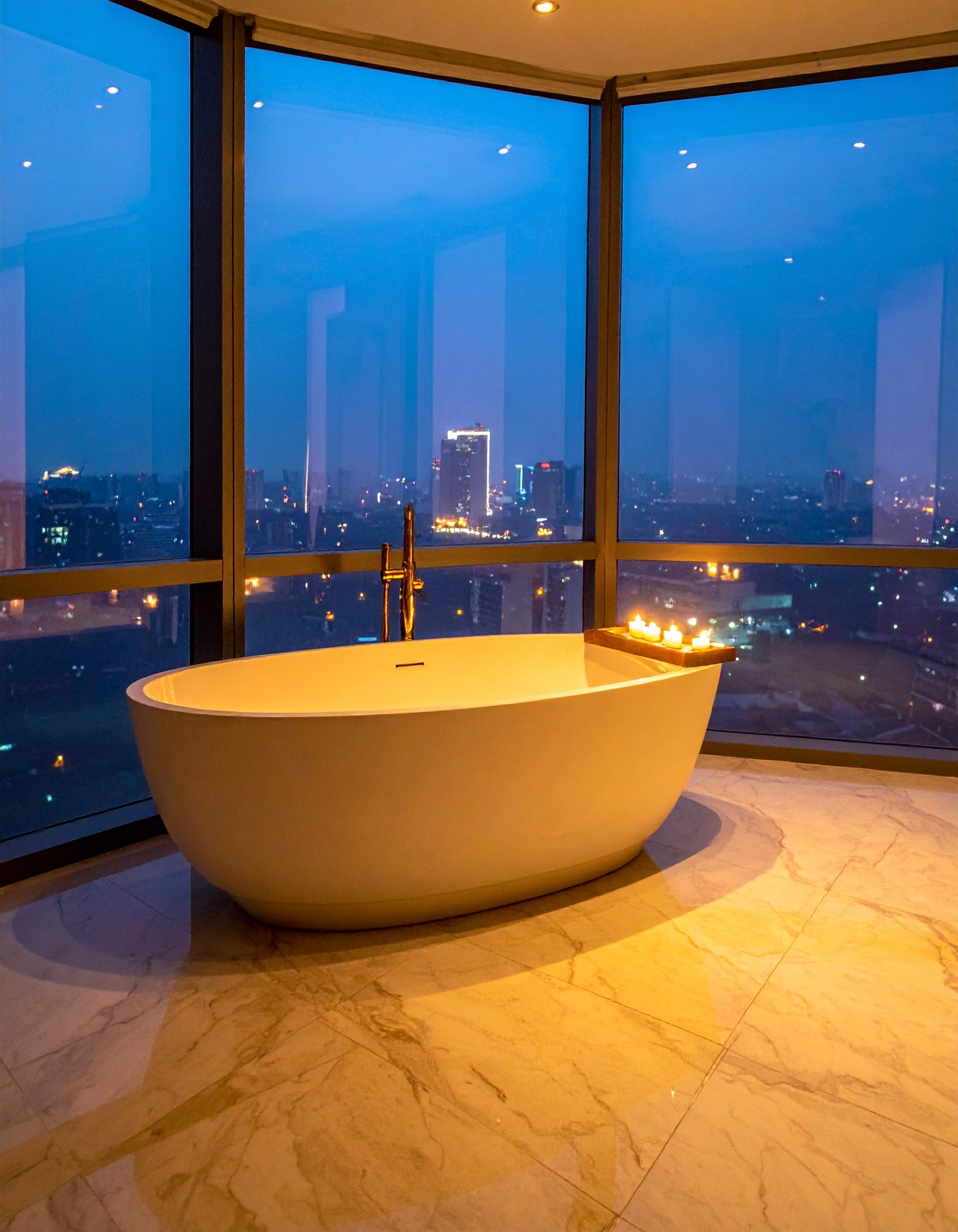 Calacatta Marble & Gold Master Bathroom