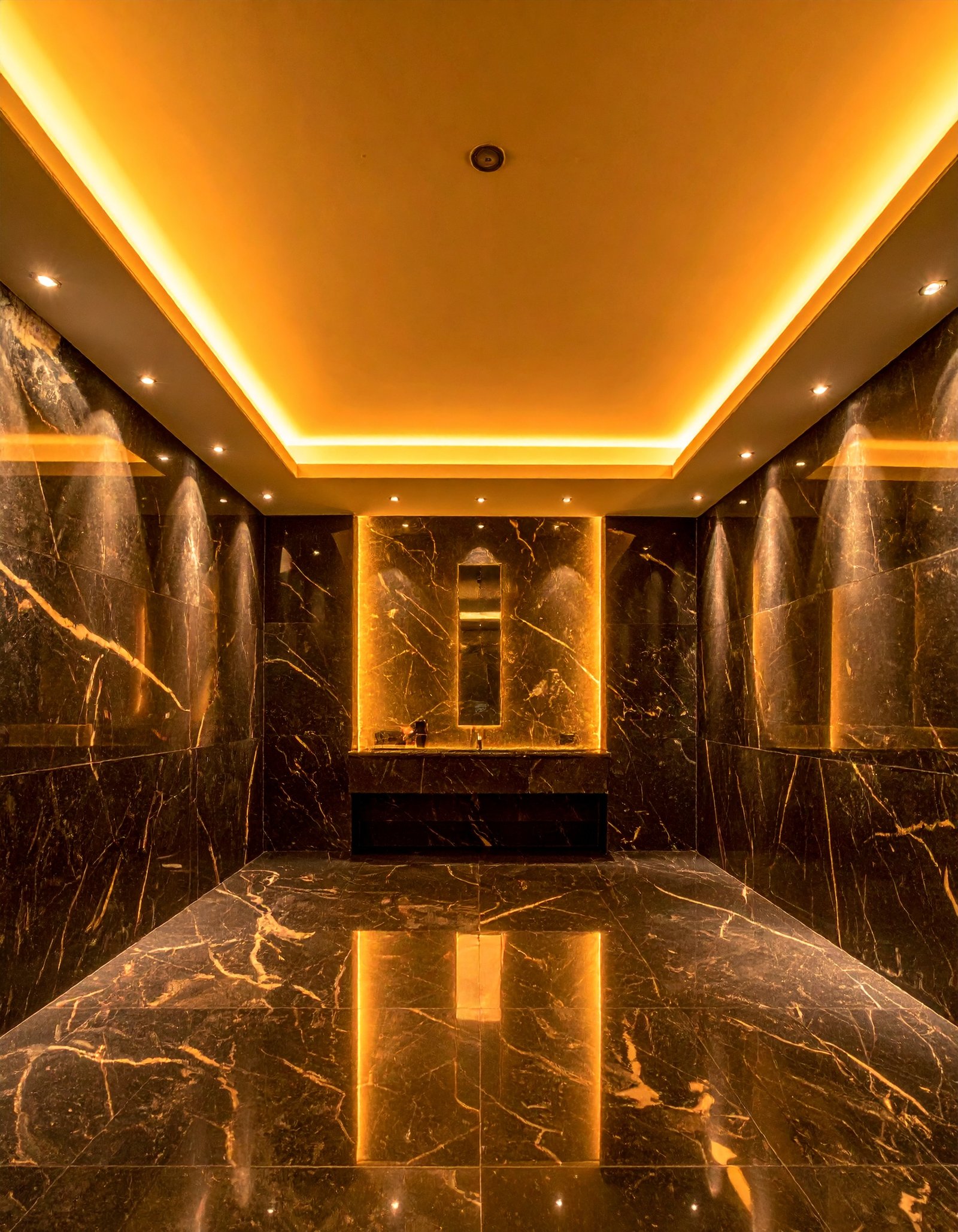 Nero Marquina Dark Stone Bathroom