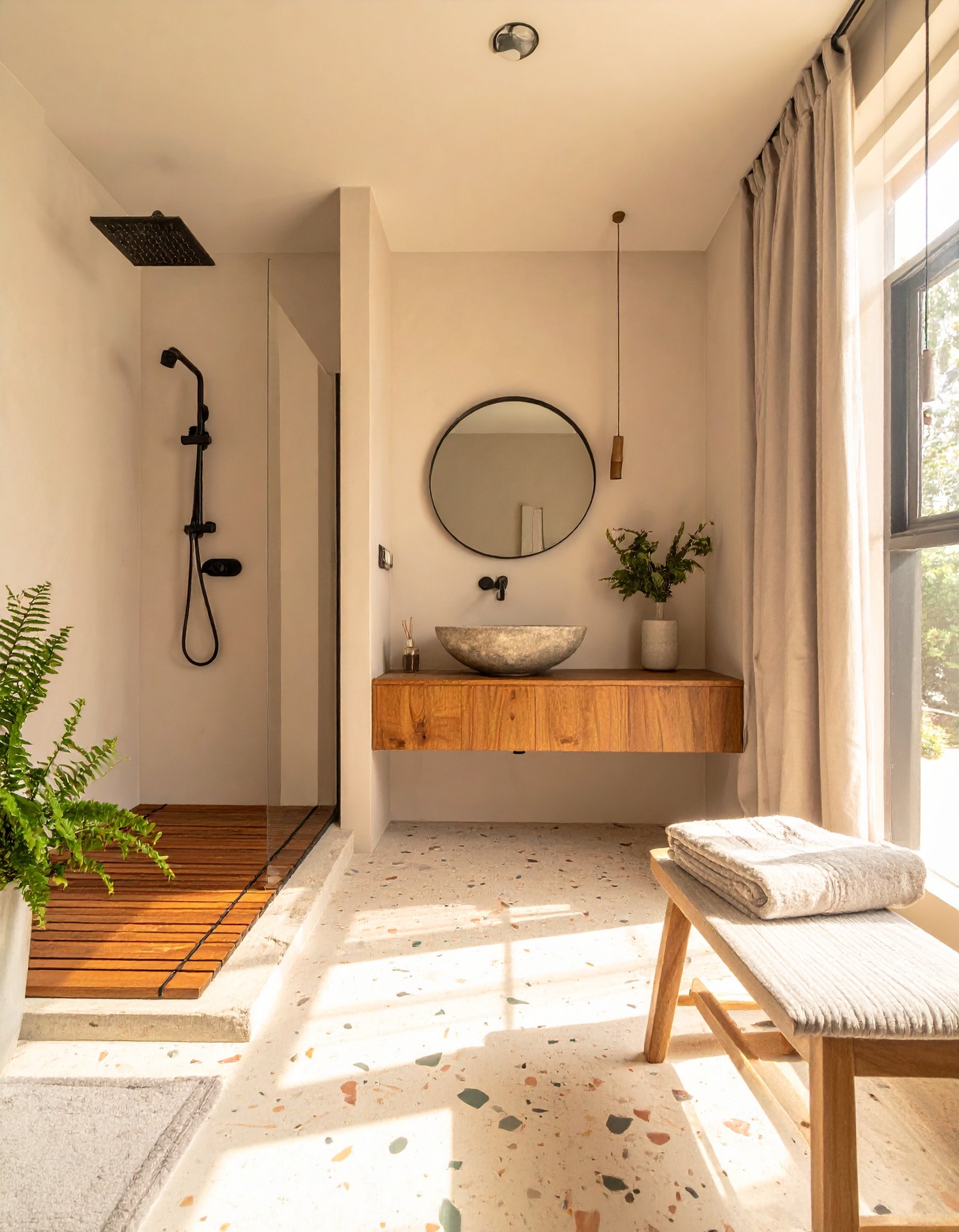 Japandi Spa Retreat Bathroom