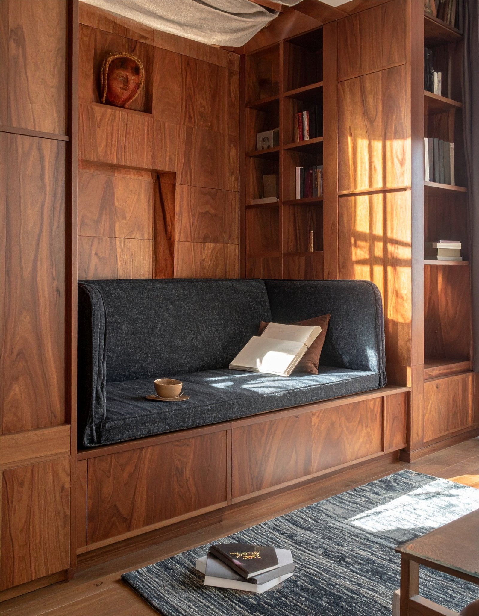 Walnut-Paneled Private Library