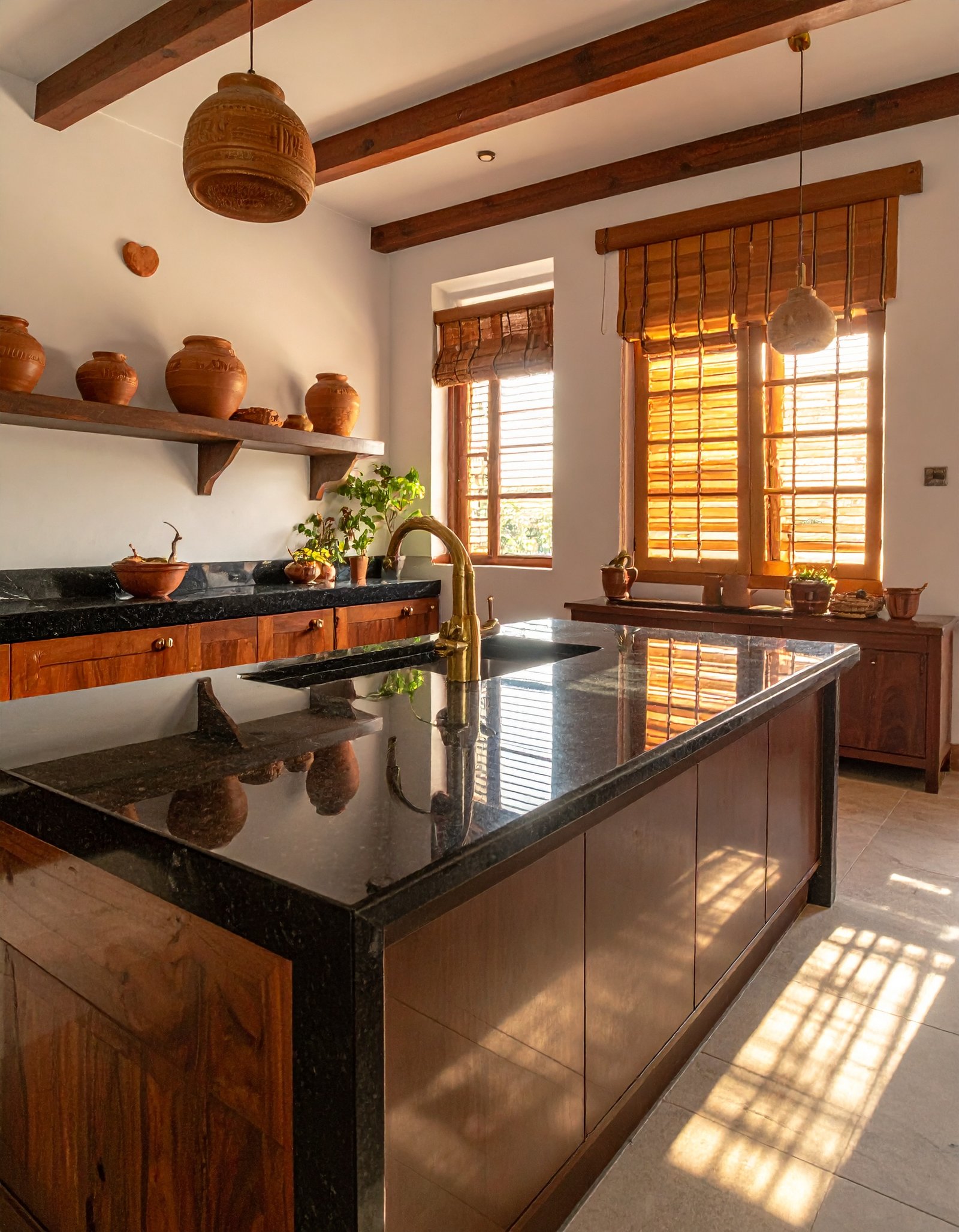 Chettinad Black Granite Villa