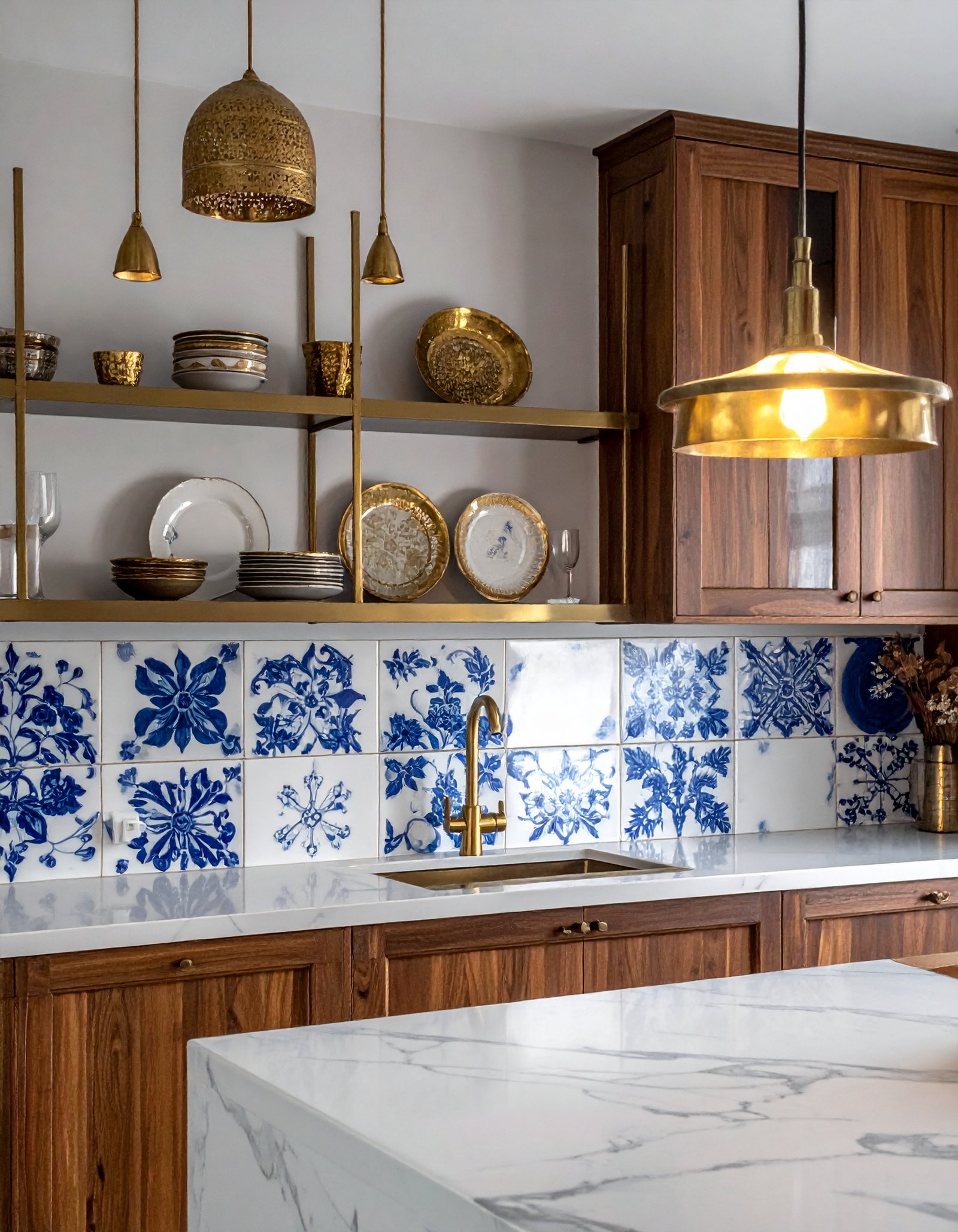 Jaipur Blue Pottery Tile Accent