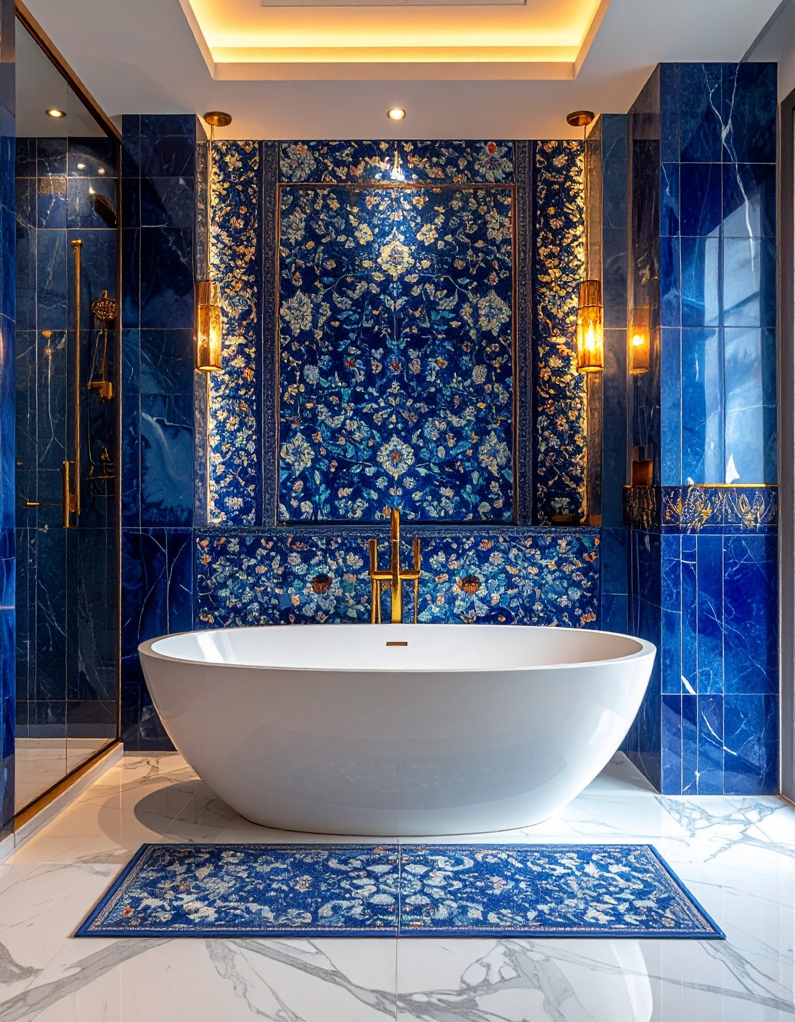 Jaipur Blue Pottery Tile Accent