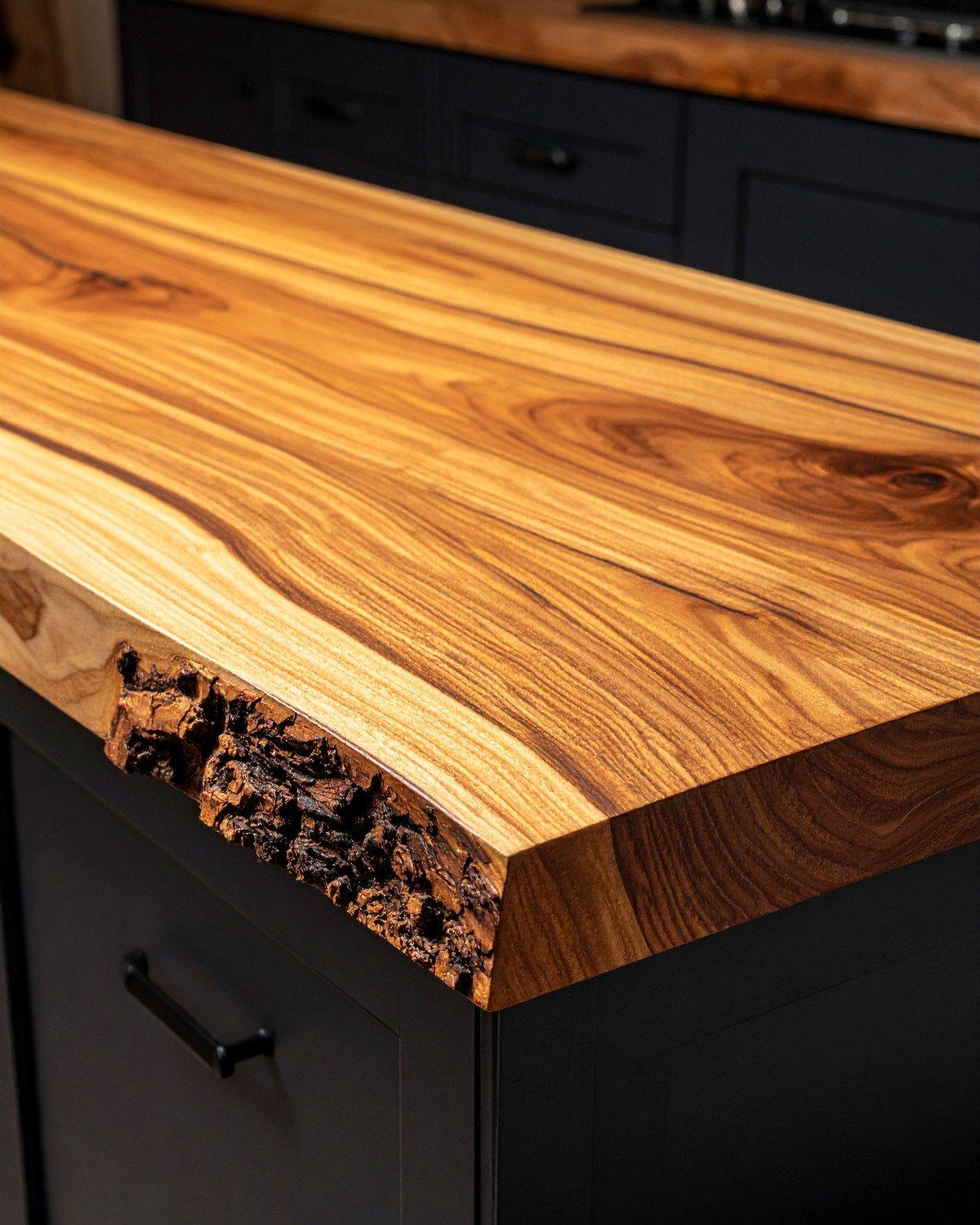 Live-Edge Butcher Block Countertop — Acacia Wood