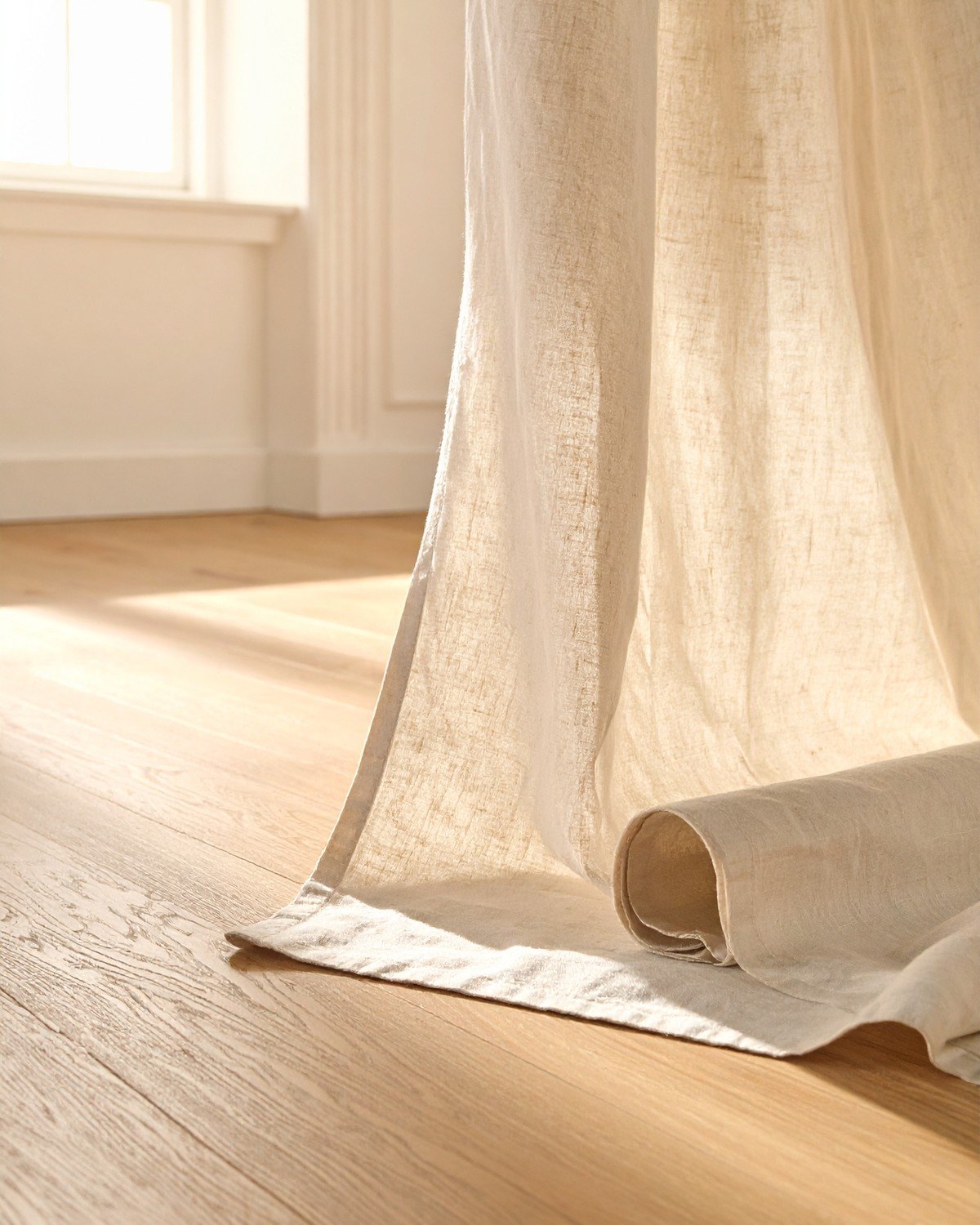 Belgian Linen Sheer Drape — Natural Ivory