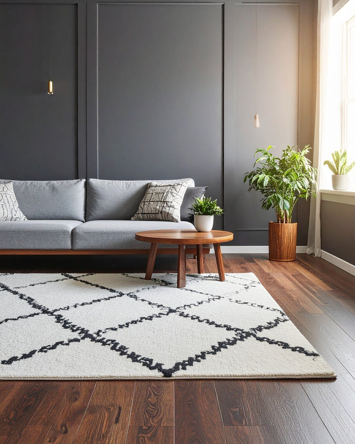 Hand-Knotted Moroccan Beni Ourain Rug