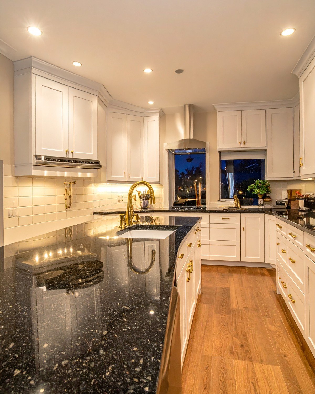 Black Galaxy Granite Countertop — Gold Fleck