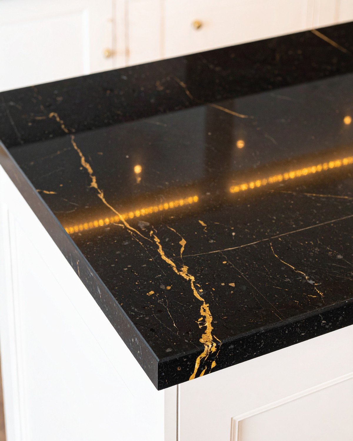 Black Galaxy Granite Countertop — Gold Fleck