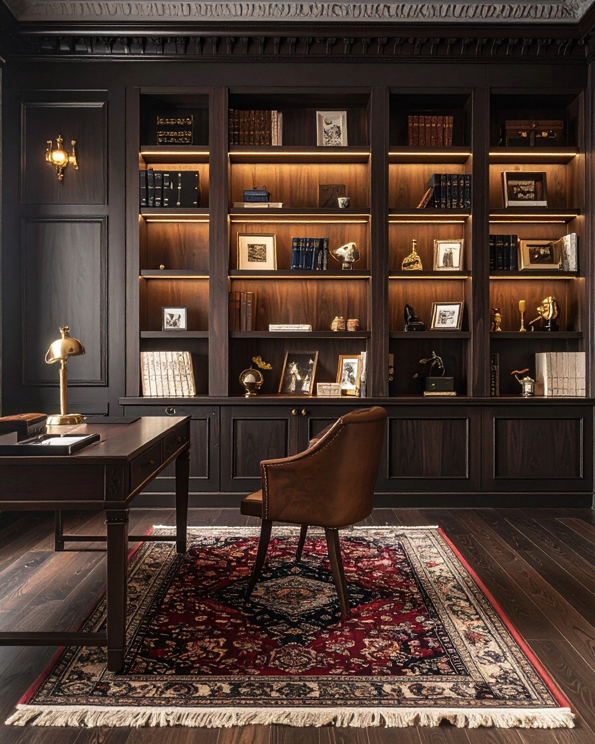 Industrial Brass & Mango Wood Bookshelf