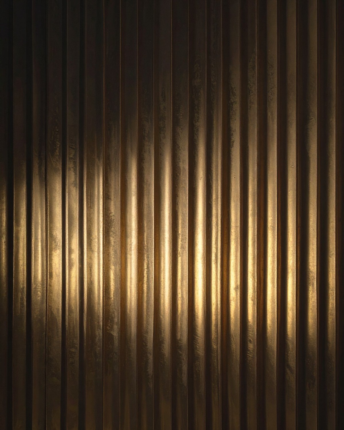 Fluted Antique Brass Panel — Satin Finish