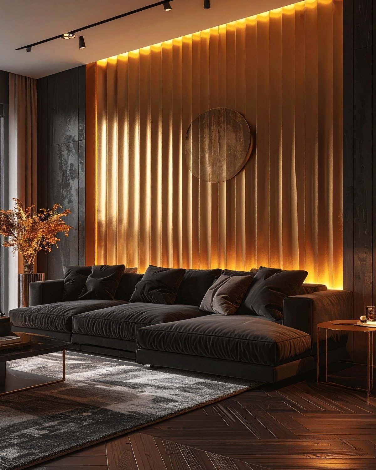 Fluted Antique Brass Panel — Satin Finish