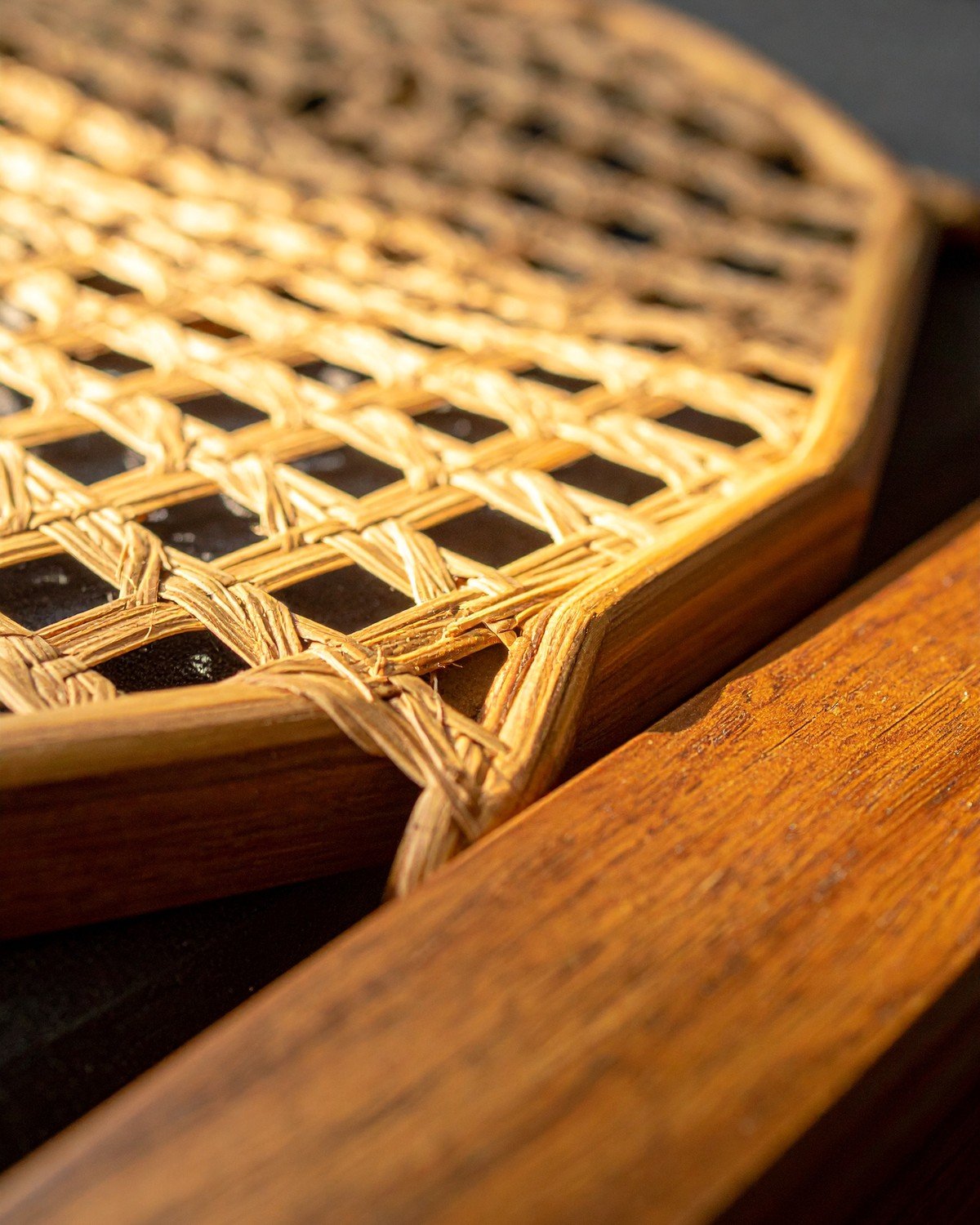 Cane & Teak Daybed — Contemporary Diwan