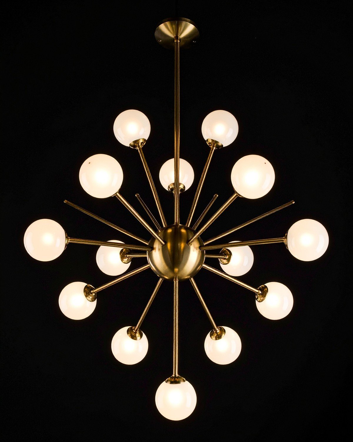 Sculptural Brass Chandelier — Sputnik 12-Arm