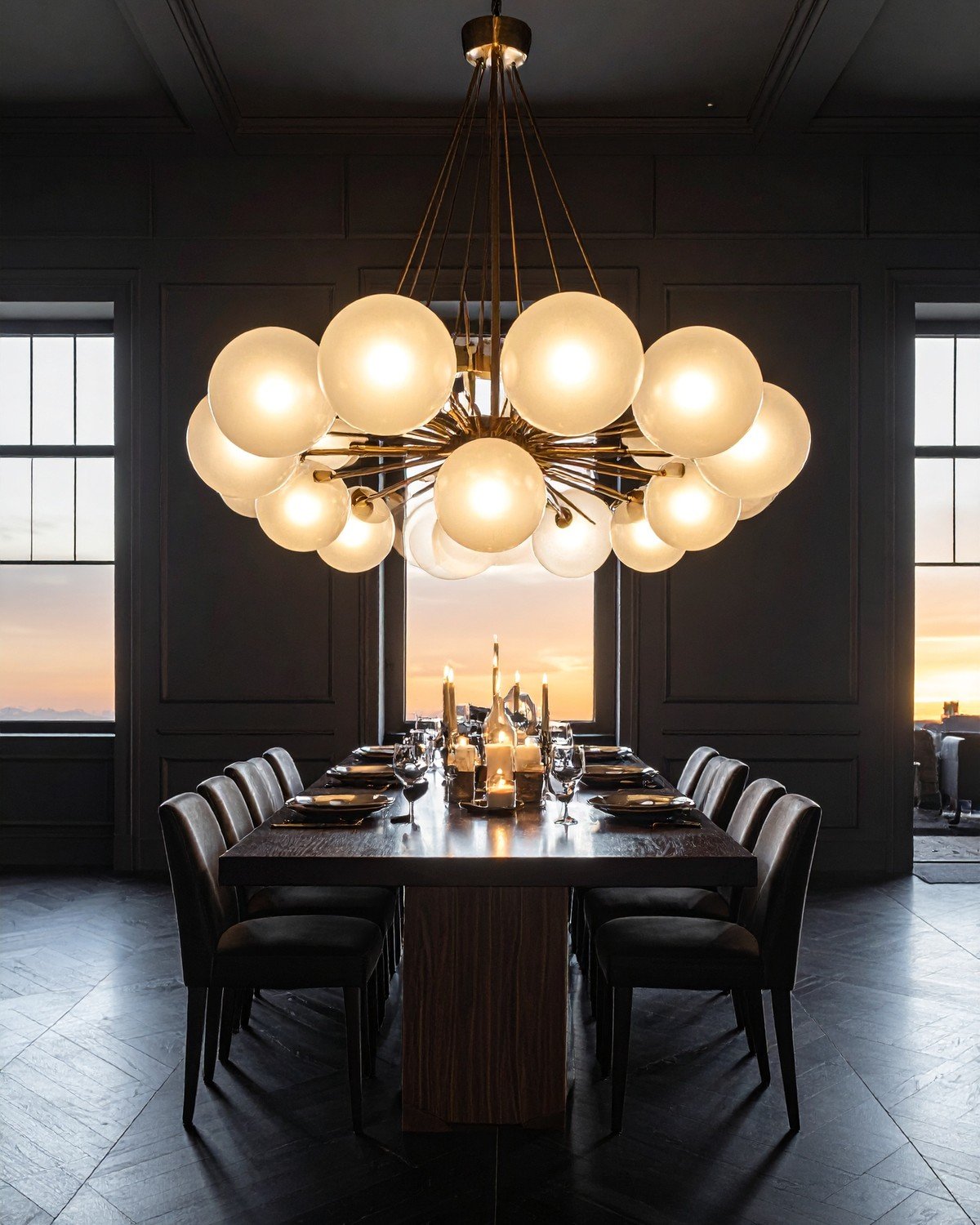 Sculptural Brass Chandelier — Sputnik 12-Arm