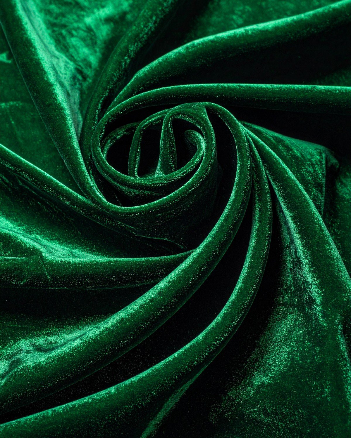 Italian Crushed Velvet Upholstery — Emerald Green