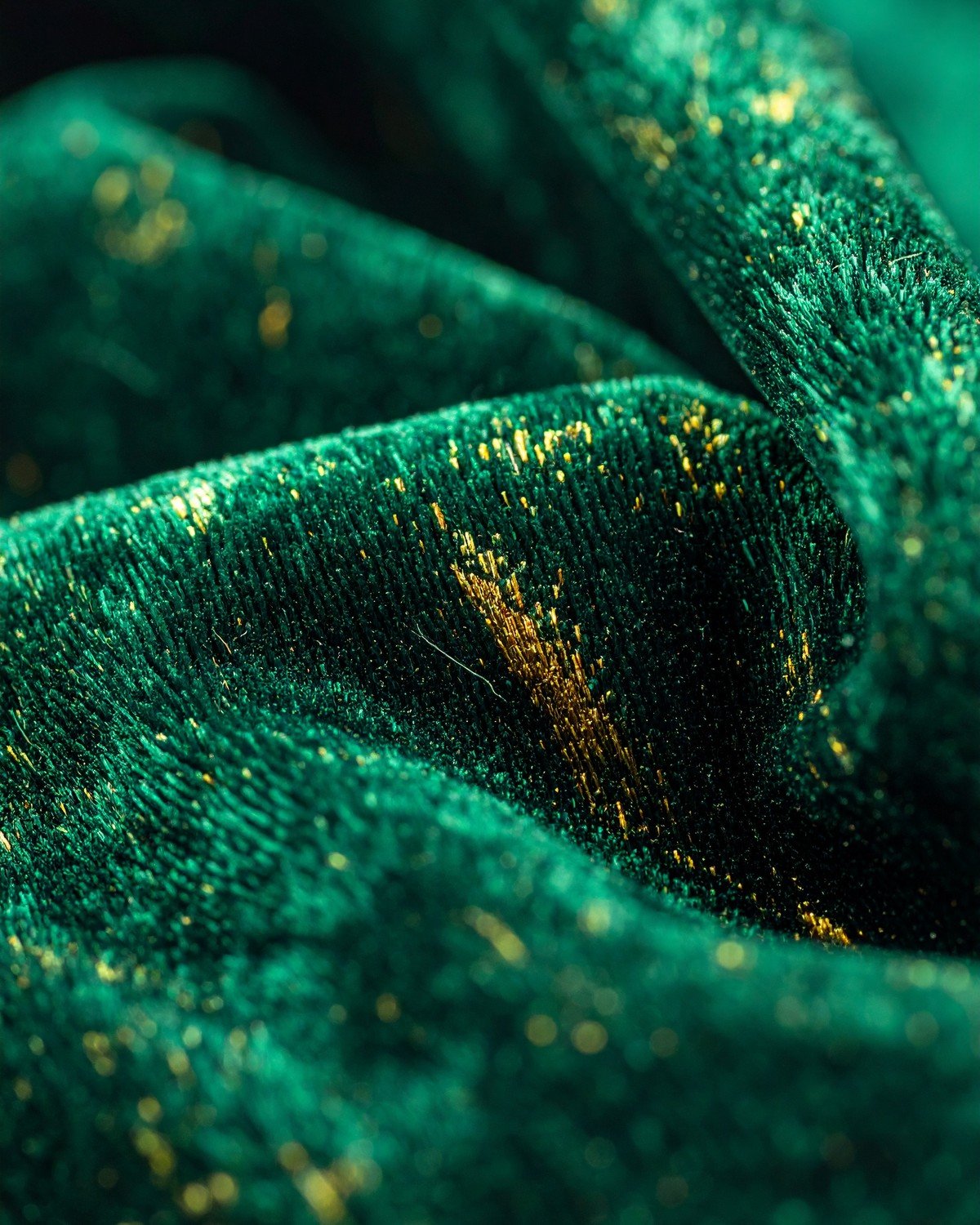Italian Crushed Velvet Upholstery — Emerald Green