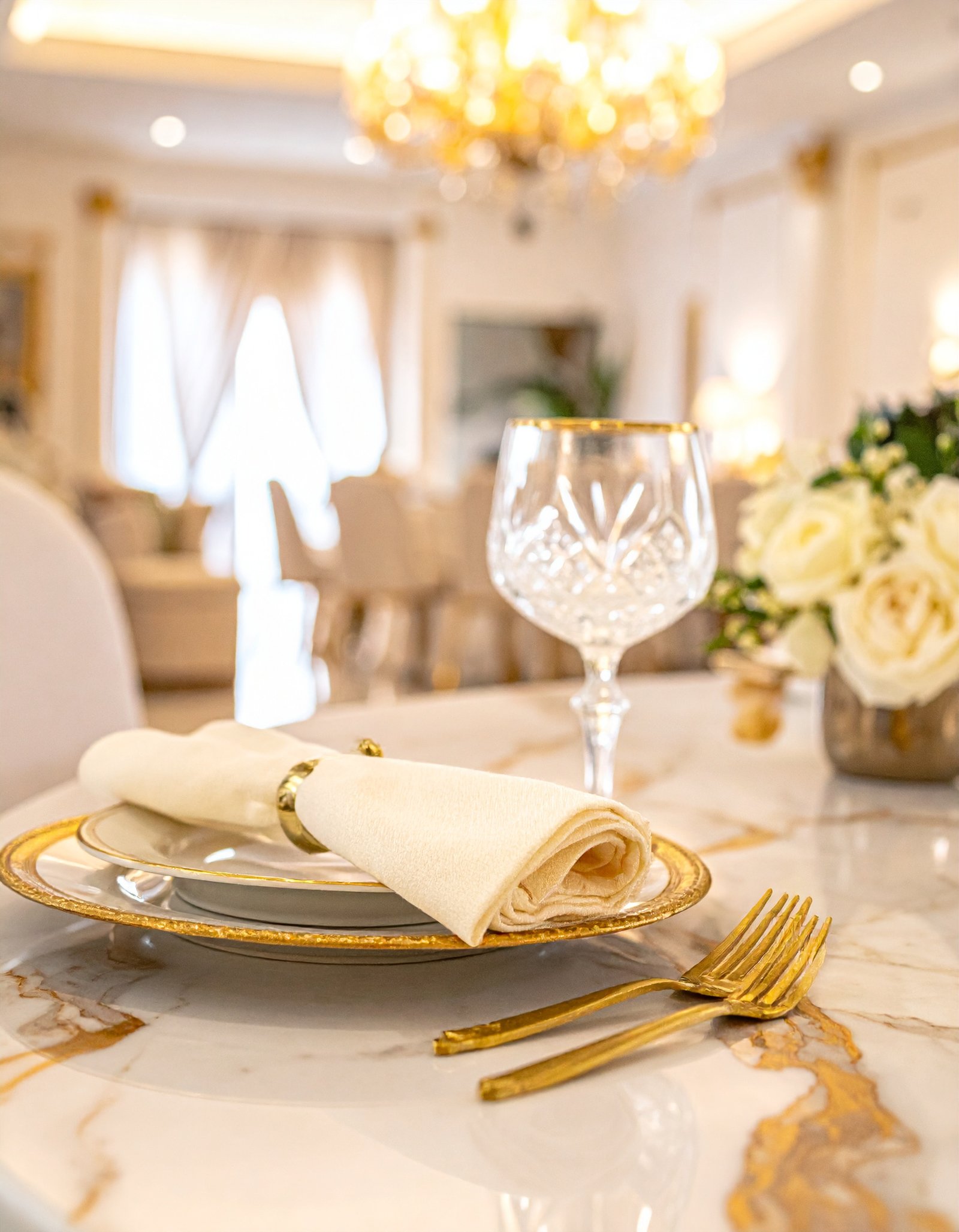 Marble & Gold Formal Dining
