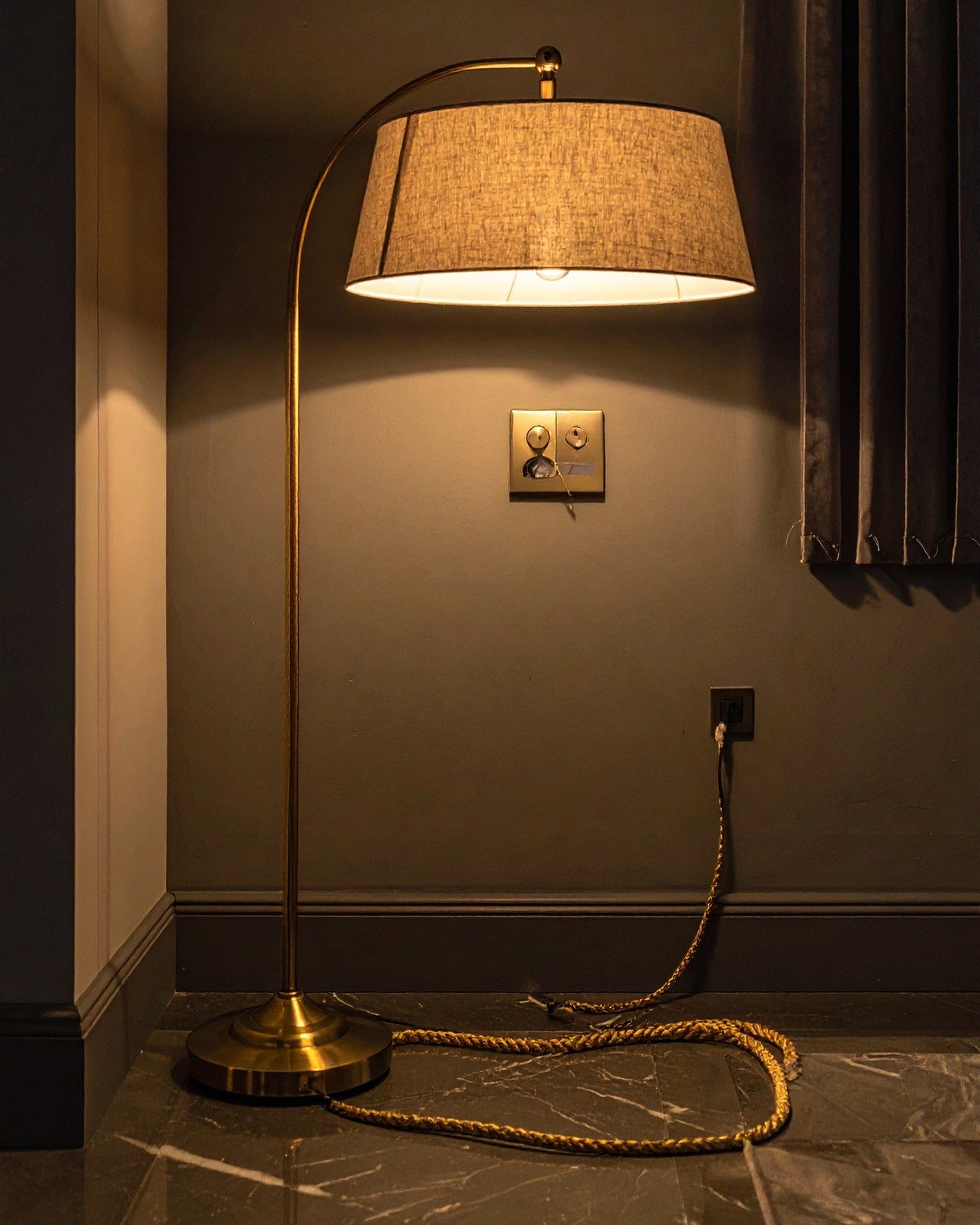 Marble & Brass Arc Floor Lamp