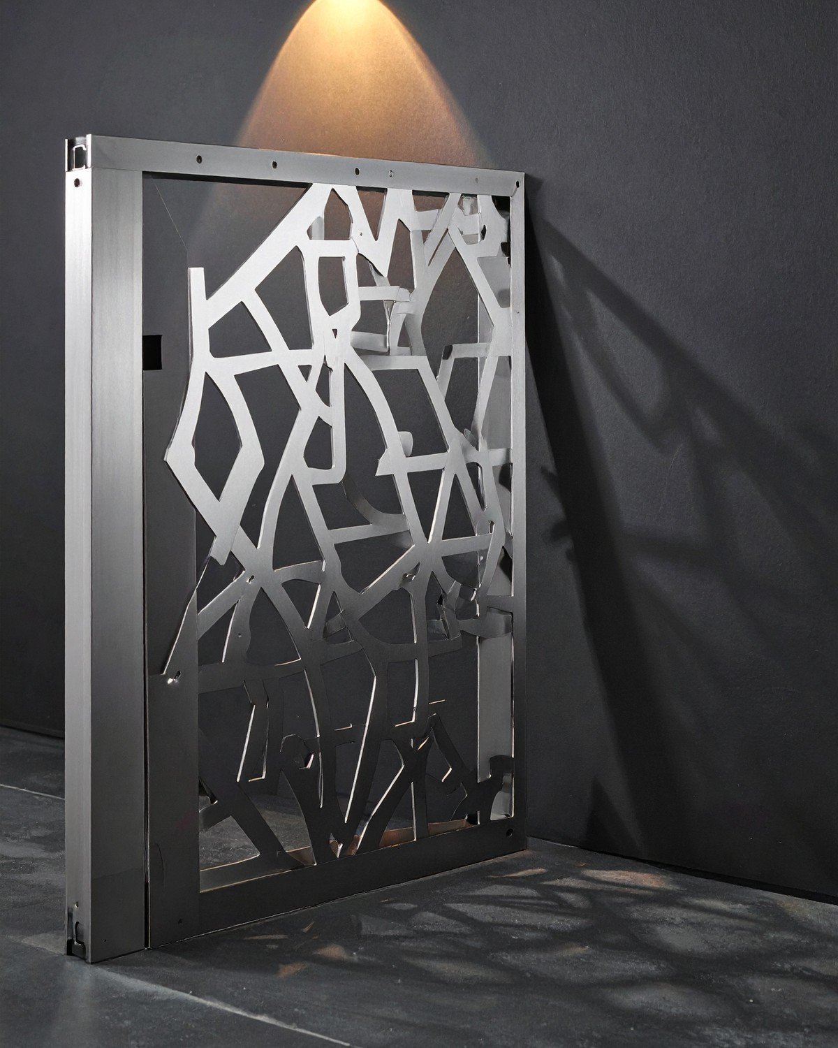 Laser-Cut Metal Mesh Screen — Geometric Jali