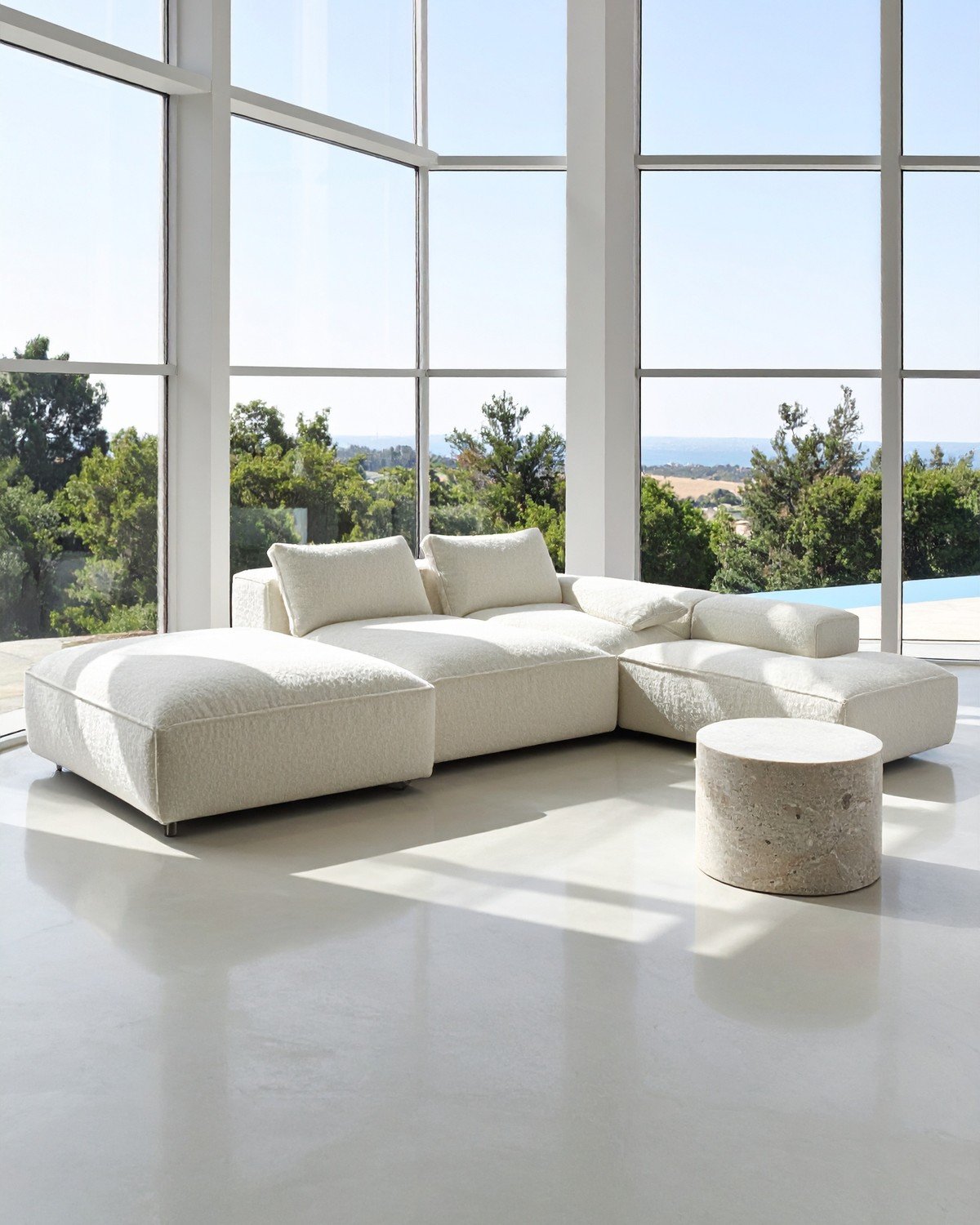 Modular Cloud Sectional — Ivory Bouclé