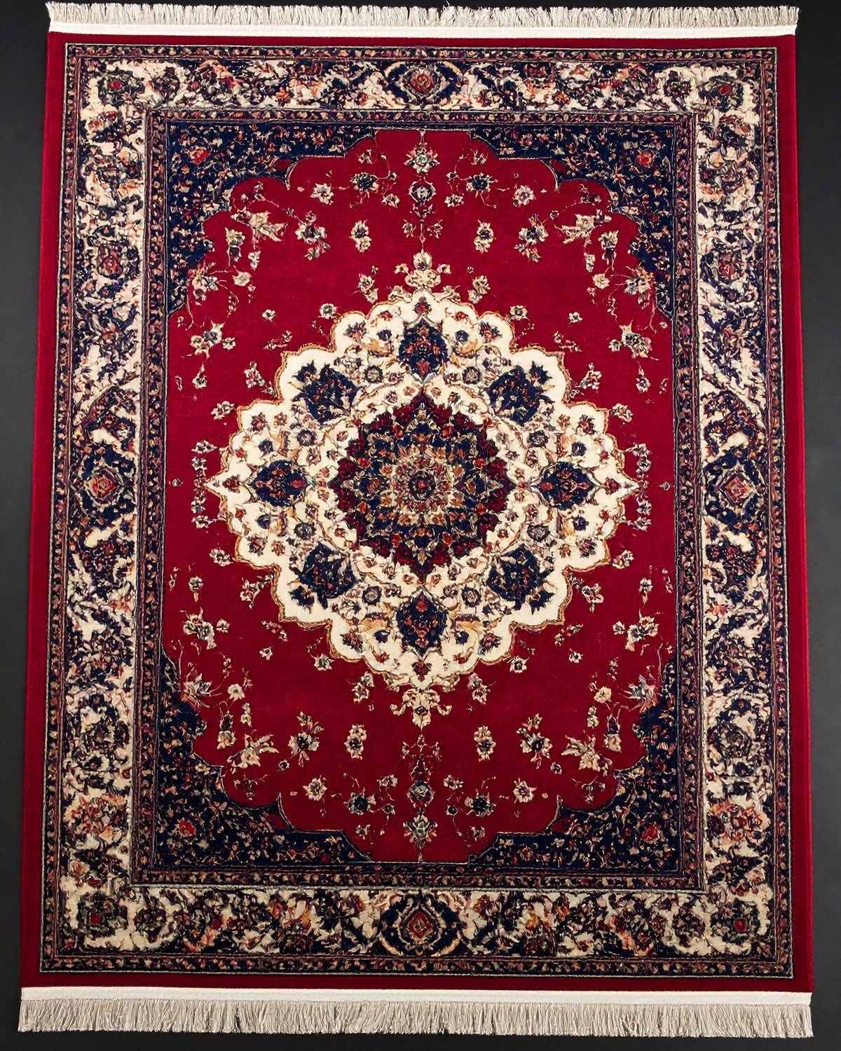 Vintage Persian Kashan Silk Rug — Medallion