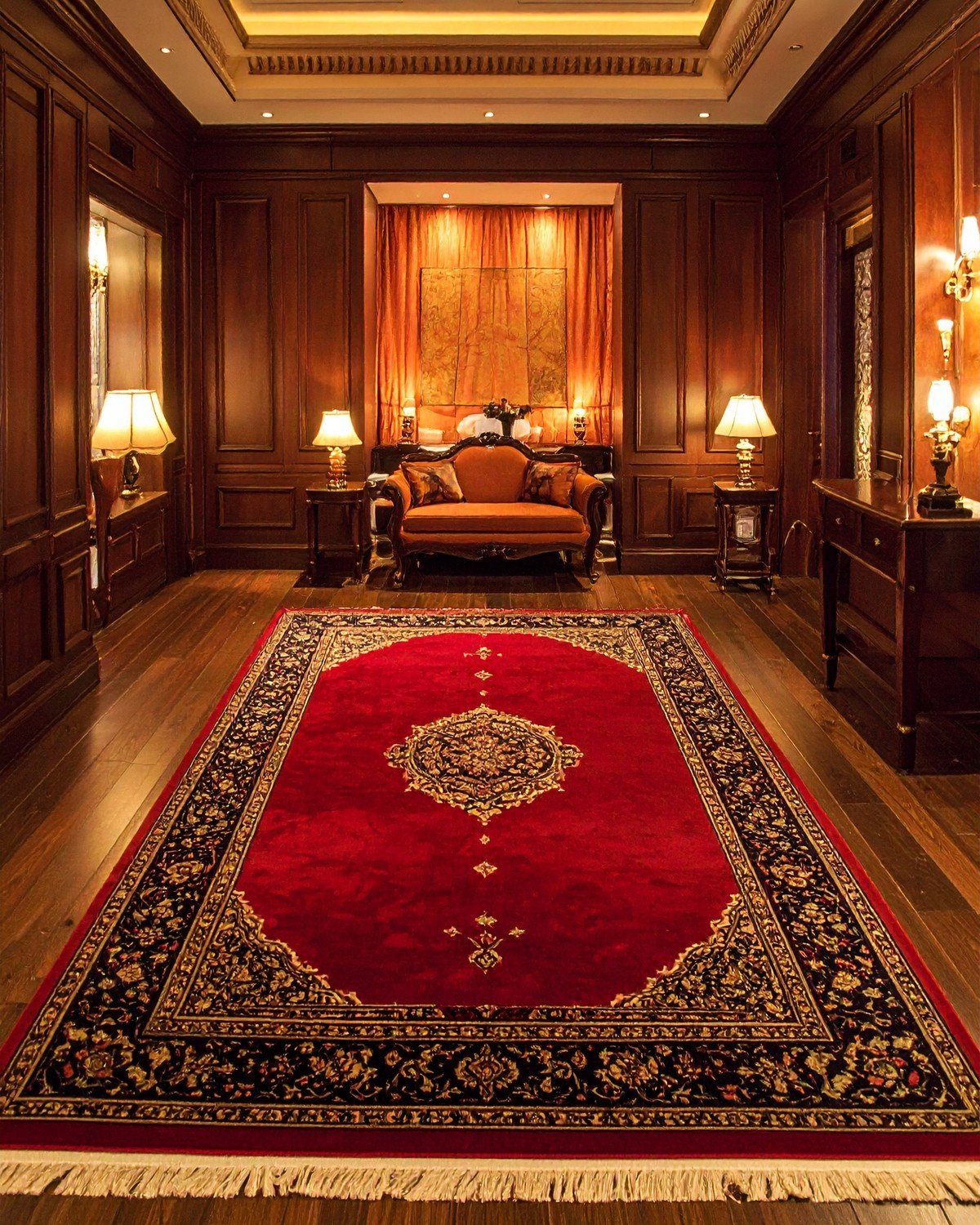 Vintage Persian Kashan Silk Rug — Medallion