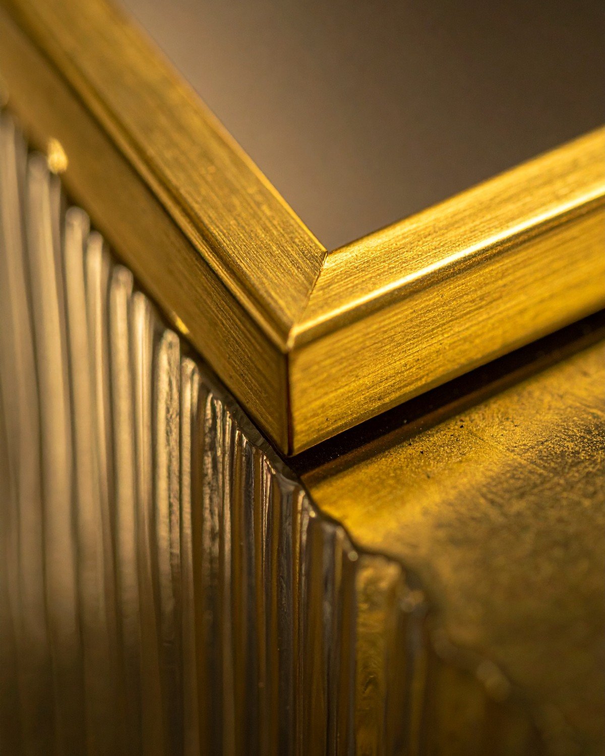 Art Deco Brass Wall Sconce — Fluted Glass