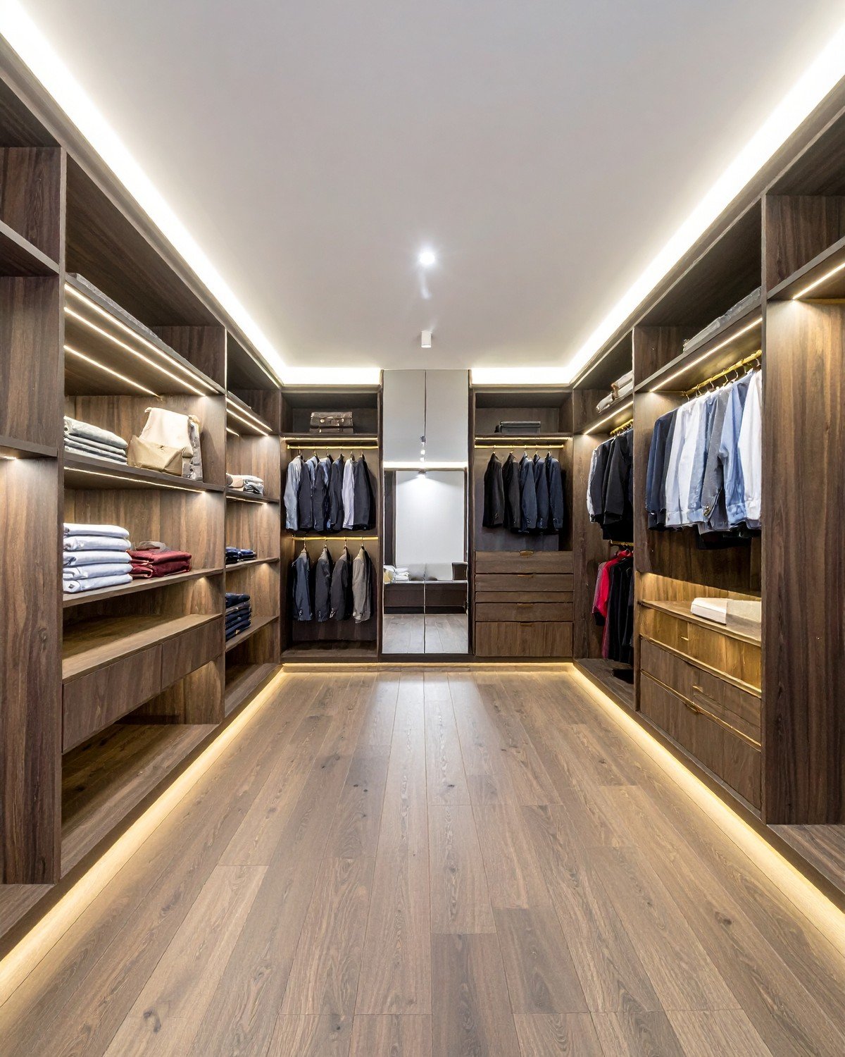 Modular Walk-In Wardrobe System — Smoked Oak