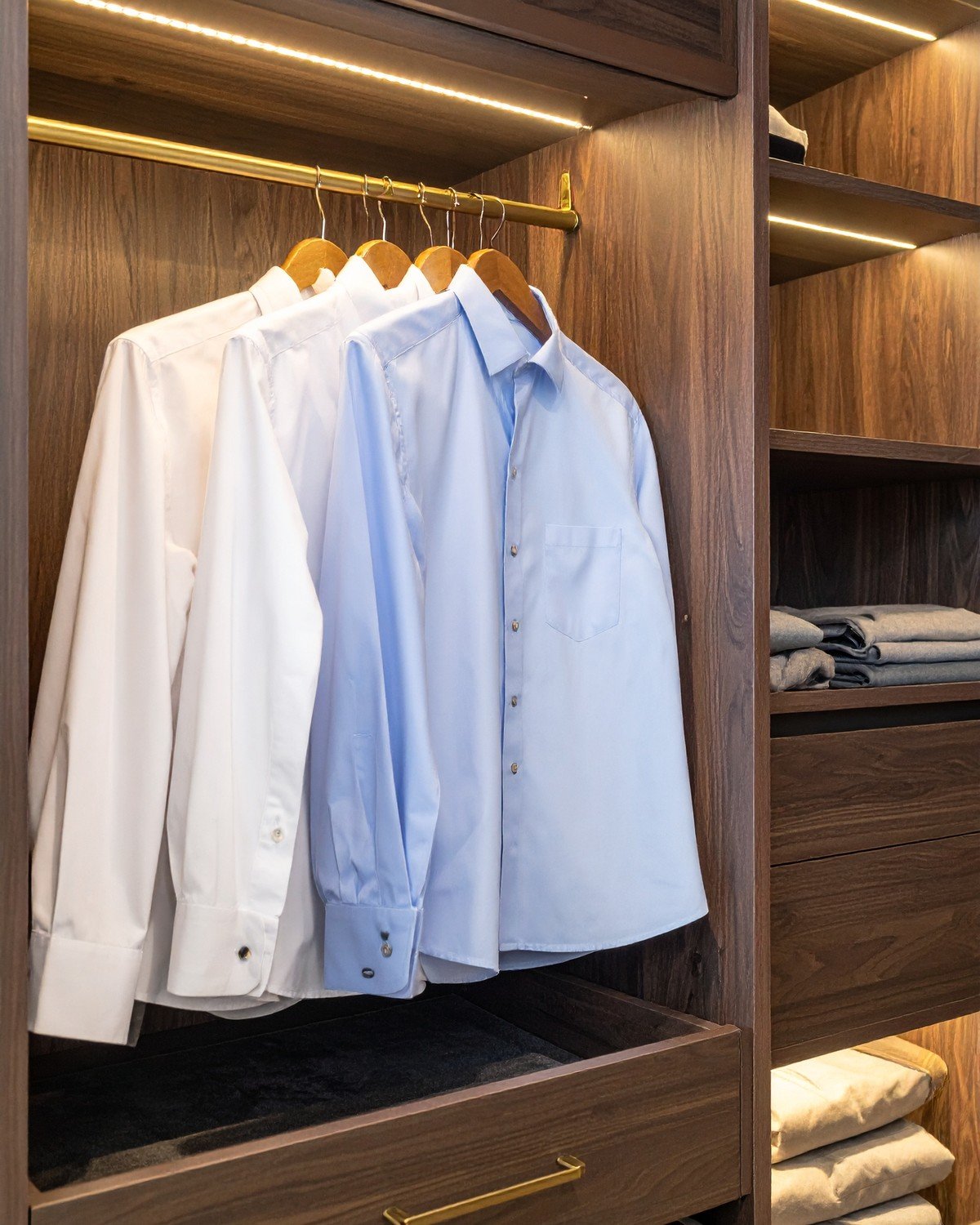 Modular Walk-In Wardrobe System — Smoked Oak