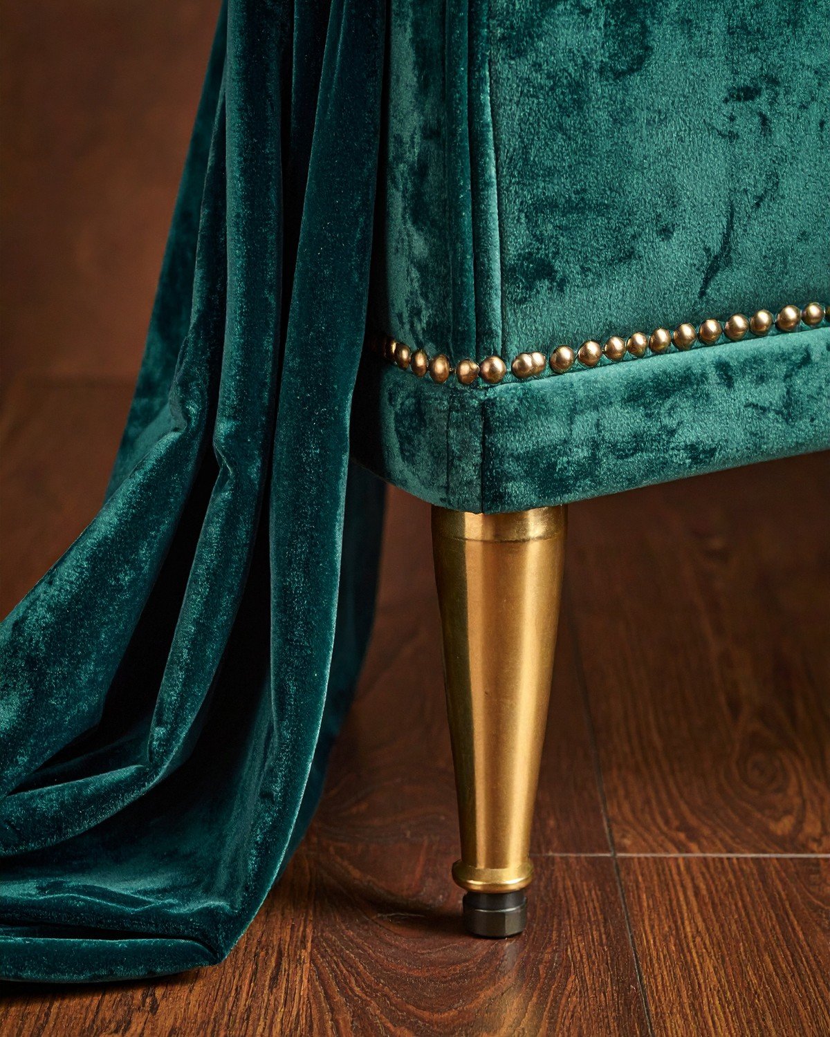 Sculptural Wingback Armchair — Emerald Velvet